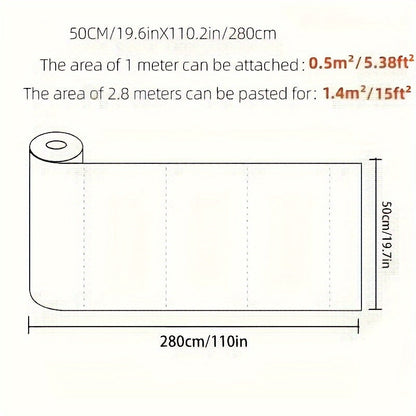Carta da Parati Adesiva Impermeabile 3D (280 cm x 50 cm per rotolo)