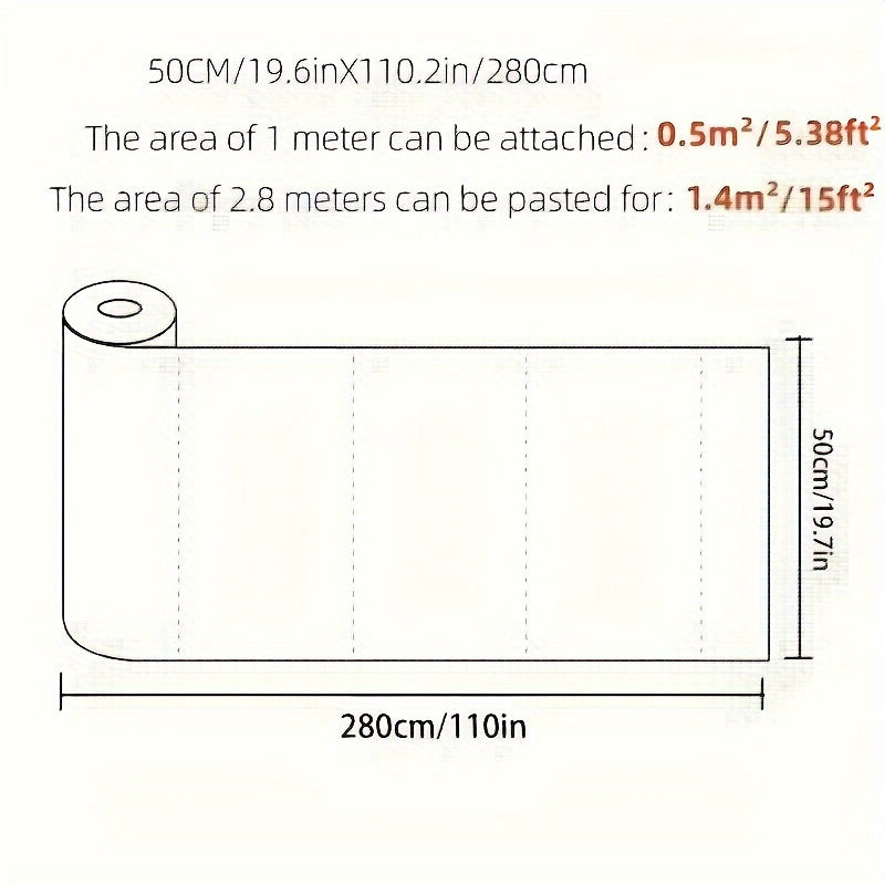 Carta da Parati Adesiva Impermeabile 3D (280 cm x 50 cm per rotolo)