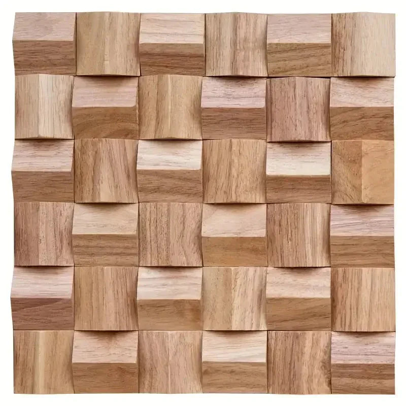Pannello Mosaico 3D in Legno Massello Premium ✅(30 x 30 cm)